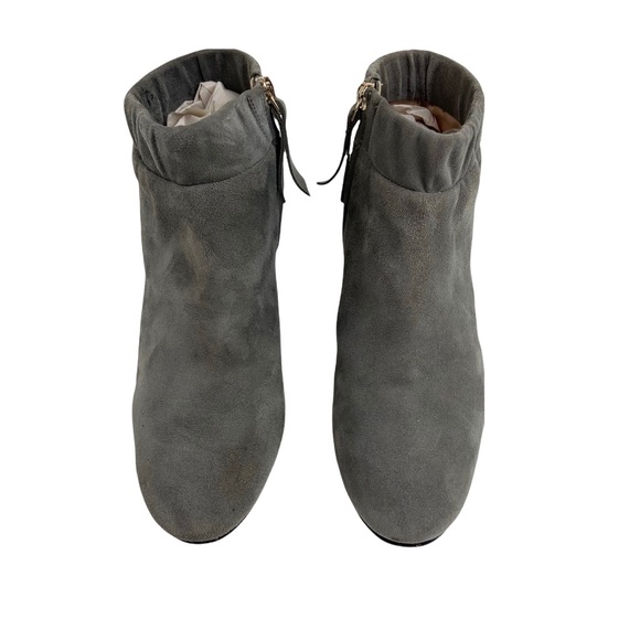 Clarks Grey Suede Ankle Booties Elastic Cuff - Picture 6 of 8